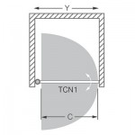 Roltechnik TCN1/800 zuhanyajtó bril/transp.